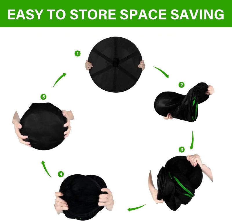 I-Power 2ft 6-Layer Herb Drying Rack Breathable Mesh Hanging Dryer with Zippers Foldable Heavy Duty Ring for Garden Plant, Free Storage Bag and Hook Included, 2 Packs - Image 5